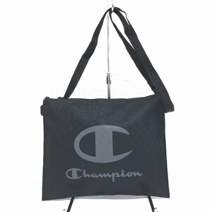 極美品 Champion チャンピオン ロゴプリント ナイロン サコッシュ 黒 ブラック ショルダーバッグ クロスボディバッグ 肩掛け ユニセックス