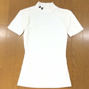 UNDER ARMOUR アンダーアーマー 吸水速乾 ドライ ストレッチ コンプレッション シャツ S 白系 オフホワイト 半袖 インナーウェア メンズ