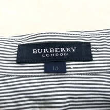 BURBERRY バーバリー ホース刺繍 コットン 100% ストライプ シャツ 15(2XL) グレー系 ブラウス 3L ゆったり 大きい レディース 女性用_画像3