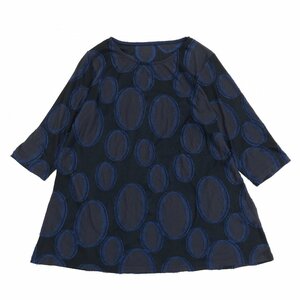 koibito misaki コイビトミサキ 総柄 チュニック フレア カットソー M～L 黒系 ブラック系 七分袖 ロンT Tシャツ 国内正規品 レディース