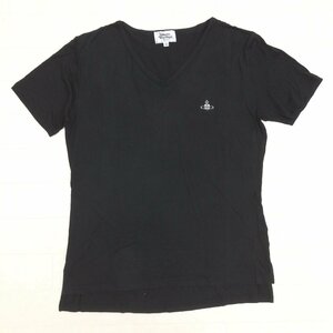 Vivienne Westwood MAN Vivienne Westwood o-b embroidery V neck T-shirt 44(S) black black short sleeves tops made in Japan domestic regular goods gentleman 