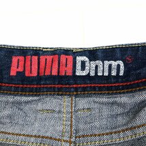 ●PUMA Dnm プーマ USED加工 レザーパッチ ストレート デニム パンツ 30 濃紺 インディゴ ジーンズ 国内正規品 メンズ 紳士_画像3