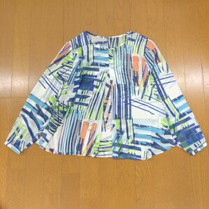 HIROKO BIS ヒロコビス 総柄 プルオーバー シフォン シアー シャツ 9(M) ブラウス カットソー シースルー 国内正規品 女性用 ヒロココシノ