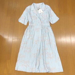 新品 UNIQLO× INES DE LA FRESSANGE ユニクロ イネスドラフレサンジュ 定価4,990円 レーヨンプリント オープンカラー ワンピース M 未使用