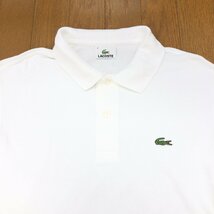 LACOSTE ラコステ ロゴ刺繍 鹿の子 ポロシャツ 4 白 ホワイト 長袖 カノコ 日本製 国内正規品 メンズ 紳士_画像5