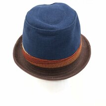 ◆帽子屋 Flava フレイヴァ 麻 リネン 中折れハット F ネイビー×ブラウン 帽子 国内正規品 メンズ_画像4