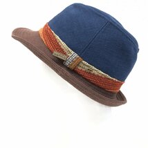 ◆帽子屋 Flava フレイヴァ 麻 リネン 中折れハット F ネイビー×ブラウン 帽子 国内正規品 メンズ_画像5