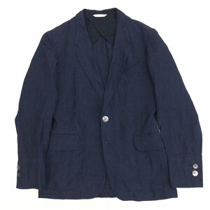 * beautiful goods Paul Smith COLLECTION Paul Smith collection flax linen100% summer jacket M dark blue navy tailored jacket made in Japan 