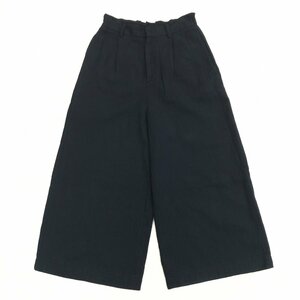 ●美品 PLAIN PEOPLE プレインピープル コットン100% ワイド ガウチョパンツ 3(M) 黒 ブラック イージーパンツ ワイドパンツ レディース