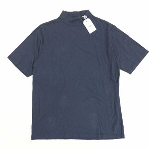 新品 ts(s) ティーエスエス 定価9,000円 麻 リネン混 ボトルネック Tシャツ 2(M) 紺 ネイビー 半袖 トップス サンプル品 未使用 メンズ