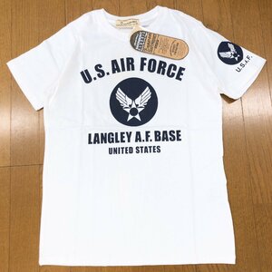 新品 Beaumere ボウメール U.S.A.F デカロゴプリント Tシャツ M 白 ホワイト 半袖 ストリート アメカジ ミリタリー 国内正規品 メンズ 紳士