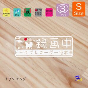 チワワロング ドラレコステッカー 03 Sサイズ 文字(書体) 4種類から選べる 全28色 #drFUMI #dFUMI #ddFUMI #ddFUMIチワワ #ドラレコ