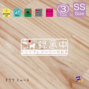 チワワスムース ドラレコステッカー 03 SSサイズ 文字(書体) 4種類から選べる 全28色 #drFUMI #dFUMI #ddFUMI #ddFUMIチワワ #ドラレコ