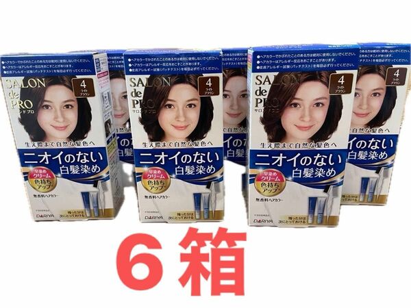 サロンドプロ ライトブラウン 白髪用ヘアカラー 6箱