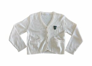 [岡山 山陽学園高等学校]女子制服 カーディガン サイズ不明 ホワイト/アイボリー 中古品