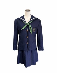 [岡山 山陽女子高等学校]女子制服 160A ブレザー セーラーワンピース スカーフ 現：山陽学園 中古品