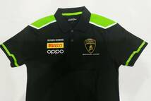 ★Lamborghini Squadra Corse Polo Shirt (3XL)ランボルギーニ オフィシャル ポロシャツ 半袖 ブラック_画像5