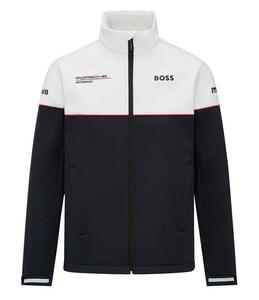 (Porsche+Hugo Boss)ポルシェ モータースポーツ オフィシャル ソフトシェル ジャケット アウター ブラック / ホワイト 公式 Porsche