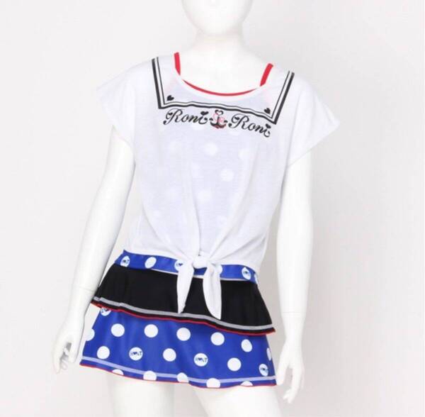 【新品タグ付き】RONIタンキニ セパレート水着 ドット柄キャミ&フリルスカート ・Tシャツ3点セット 【150】サイズ違い有り 小学生