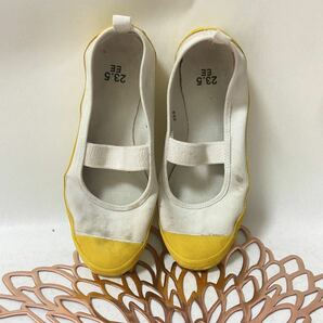 上靴 ムーンスター 上履き 靴 女の子 スクールカラーM スクールシューズ 23.5 used 黄色 中古品の画像3