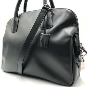 1円〜【極美品】BALLY バリー メンズ 2way トートバッグ A4 肩掛け ハンド ビジネス ブリーフケース 南京錠 鍵付き Bロゴ レザー ブラック