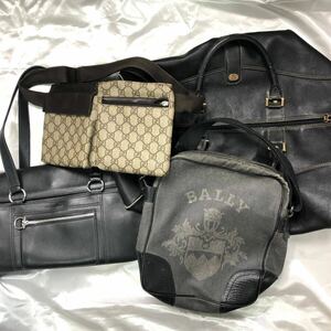 1 jpy men's bag [4 point set ] Gucci Ferragamo BALLY Bally Dunhill summarize handbag shoulder bag body bag Junk 