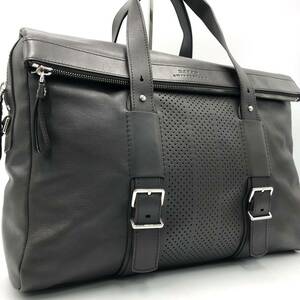 1 иен ~[ превосходный товар ]BALLY Bally мужской портфель портфель большая сумка A4 большая вместимость перфорирование tore spo кожа натуральная кожа темно-коричневый 