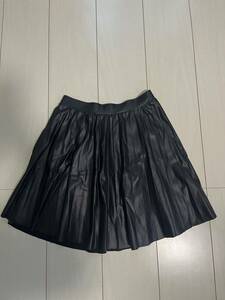 送料無料 ZARA ザラキッズ レザースカート フェイクレザー キッズ プリーツ プリーツスカート 152cm ZARAKids サイズ11-12 ウエストゴム