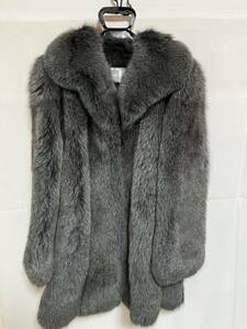 SAGA FOX fur coat high class fur fur coat half coat gray outer lady's 