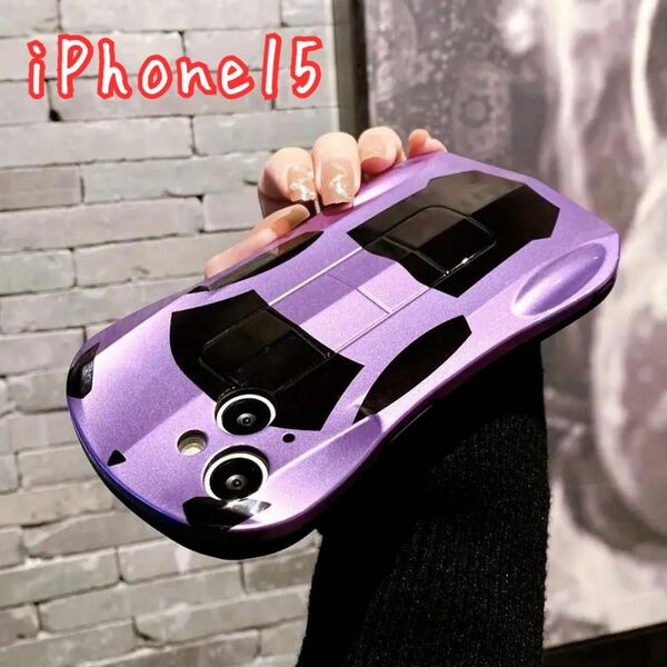 iPhone15 SUPER CAR ケース【 パープル 】