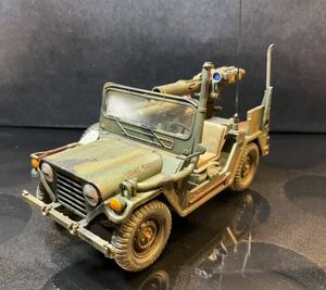  Tamiya 1/35 M151A2toumisa il Lancia -_(* front surface window glass left side . cloudiness .. - ) has painted final product plastic model America army Jeep 