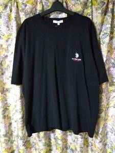 4L/黒/新品/U.S.POLO ASSN. ユーエスポロアッスン/メンズ 胸ポケット付き 半袖Tシャツ オーバーサイズ 大きいサイズ 春夏用