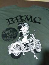 6L/新品/Betty Boop ベティブープ/メンズ 長袖 Tシャツ 大きいサイズ カーキ ロンT 深緑系 春秋用_画像7