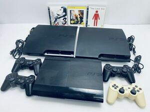  large amount PS3, PlayStation 3 Playstation3 body CECH-2500B+3000B+4200B+4 pcs controller +AV / AC together operation not yet verification (H-48)