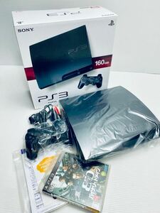 美品/動作品 SONY ソニー PlayStation3 PS3本体 CECH-3000A 160GB ブラック プレステ3 ゲーム機 FW4.8 箱付 ゲームソフト セット(H-25)