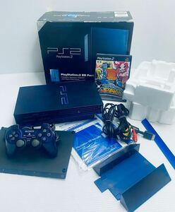 美品 動作品 希少 ミッドナイトブルー BBパック PS2 本体セット プレステ2 プレイステーション2 PlayStation2 SCPH-50000 MB/NH 40GB(H-73)