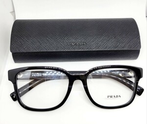 PRADA プラダ 本物 メガネフレーム 眼鏡 黒縁 ウェリントン メンズ 未使用 