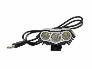 防水仕様！！☆新品☆ LED ヘッドライト CREE T6x3灯 7500LM USB 自転車 バンド付き ヘッドライト アウトドア サイクリング 黒 ブラック