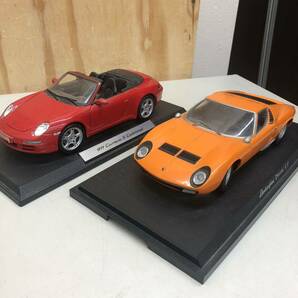 モデルカー ミニカー ポルシェ 911 カレラ S カブリオレ ランボルギーニ ミウラ SV 2点セット 現状品 Porsche Lamborghiniの画像1