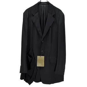 Yohji Yamamoto Pour Homme 【men3775I】 23AW ウールギャバジンドレープパッチテーラードジャケット LOOK32 定価180,400円 美品 タグ付 AR