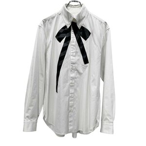 Yohji Yamamoto Pour Homme [men3784I] 13AW cotton Broad silk ribbon tape to long p Louis yu button down shirt blouse Archive AR