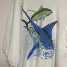 90s USA製 ビンテージ ヴィンテージ Tシャツ tee GUY HARVEY アニマル フィッシュ アート art ポケット ポケt ストリート バンド レア 音楽_画像7