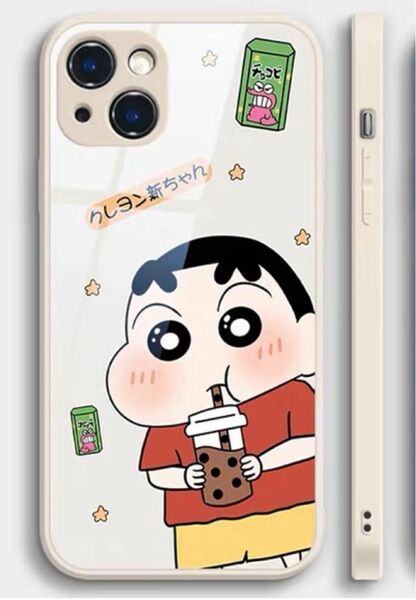 クレヨンしんちゃん iPhone 13 ケース 強化ガラス