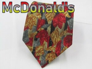 【マクドナルド】 OC 694 マクドナルド McDonald`s ネクタイ 赤系 黄系 マルチカラー アート柄 プリント