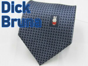 【ミッフィー】 OC 732 ディック・ブルーナ Dick Bruna ネクタイ 紺色系 スクエアパターン キャラクター ジャガード