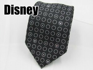 【 ディズニーミッキー 】 OC 743 ディズニー Disney ネクタイ 黒系 ドット ミッキーマウス ジャガード