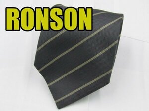 【企業 ロンソン】 OC 750 ロンソン RONSON ネクタイ 黒色系 ストライプ柄 ジャガード