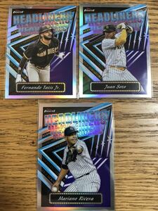 2023 Topps finest mlb HEADLINERS 3枚セット　ホアンソト　タティスJr. マリアーノリベラ　Soto Tatis jr. Rivera ヤンキース　パドレス