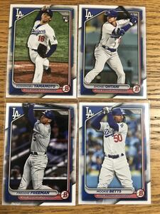 MLB 2024 TOPPS BOWMAN Dodgers4枚セット　大谷翔平　山本由伸　ムーキーベッツ フレディフリーマン　RC ドジャース　WBC Shohei Ohtani 