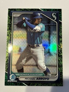 2024 TOPPS BOWMAN CHROME BASEBALL Michael Arroyo Green Grass Refractors